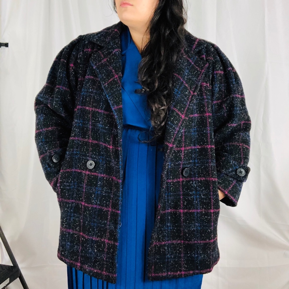 VTG 80’s DOES 50’s PLAID SWING COAT by Dani Colby